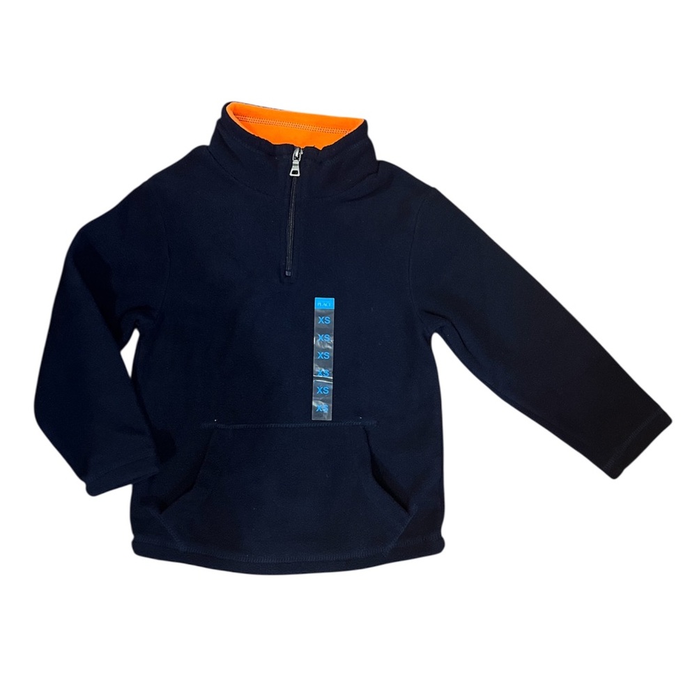 NWT The Children’s Place Kids Navy Blue Pullover with Orange Trim